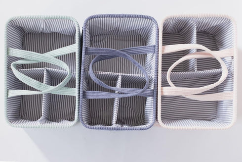 Diaper Caddy Organizer - Baby Pink Curdoroy Baby Storage Bin for Nursery & Car | Baby Shower Basket & registry