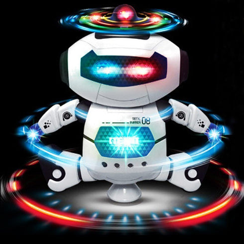 Musical Dancing Walking Robot Toy for Kids, 360° Body Spinning, Flashing Lights, Fun Figure Toy for Toddlers
