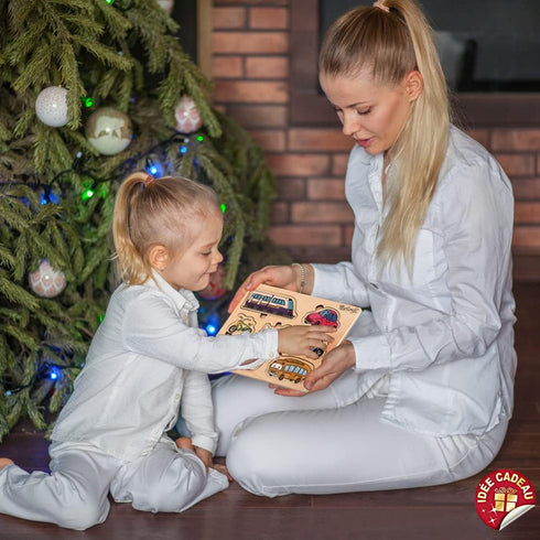 Wooden Puzzles for Kids - Ideal Transport - Travel Wooden Toys for 1+ Year Old - Montessori Educational Toys