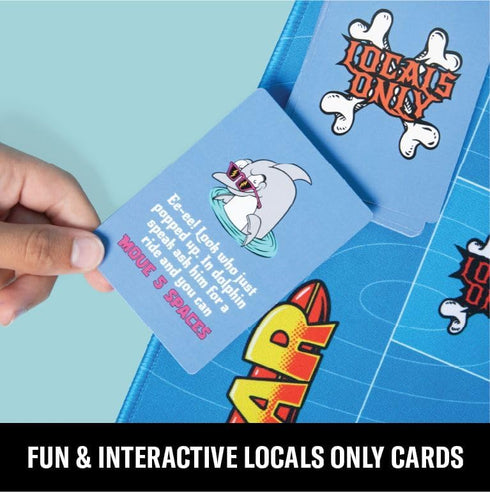 Tubular Chutes and Ladders Board Game, 80/90's Surf and Skate Inspired Designs for Kids and Family