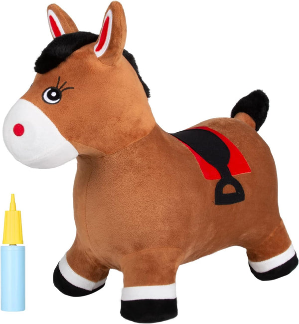 Bouncy Horse Hopper by INPANY - Inflatable Ride-on Animal Toy for Toddlers, Includes Pump