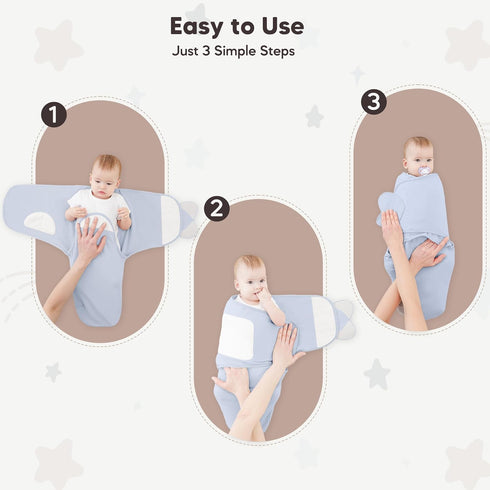 3 Pack 100% 3-6 3-6 Susurration Swaddle Sleep Sacks Muslin Cotton Swaddle Blanket Small Baby Wrap for Months Newborn