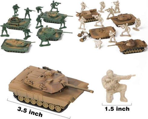 PROLOSO Playset 8 20 Military Army Take Apart Battle Tank Models and Tiny Toy Soldiers