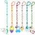 Toy Straps for Baby, 6pcs Adjustable Toy Holder for Stroller Accessories, Silicone Pacifier Clip, No Throw Travel Leash