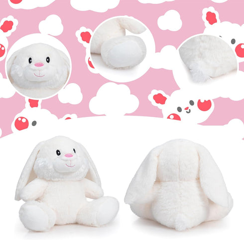 10inch HollyHOME Bunny Stuffed Animal, Easter Bunny Plush Toys, Soft and Cuddly Stuffed Rabbit Easter Gift for Kids