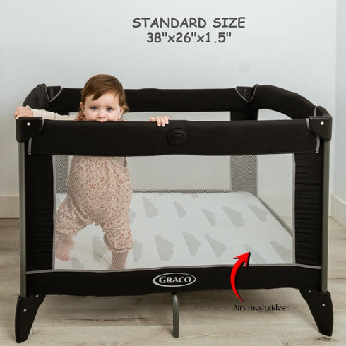 BaeBae Goods Pack (38"x26"x1.5"), Pack Pack w/2 and Play Mattress Pad for Playpen Pad, Playard Mattress for and Play, N