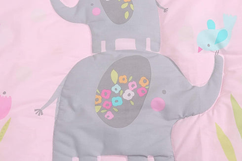 CribMATE 1 PC Nursery Crib Comforter Baby Girl Pink Elephant Crib Quilts/Covers Baby Girl Gift Idea (Elephant)