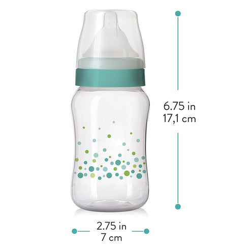 Evenflo Feeding Balance + Wide Neck Printed Bottles, 9oz 2pk with Pacifier