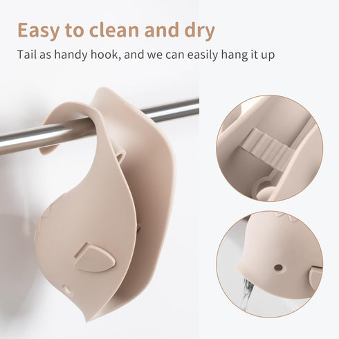 CAROFAFA Faucet Cover Bathtub Baby Spout Cover Soft,Bath Faucet Cover for Baby's and Kid's Safety (Whale Grayish Beige)