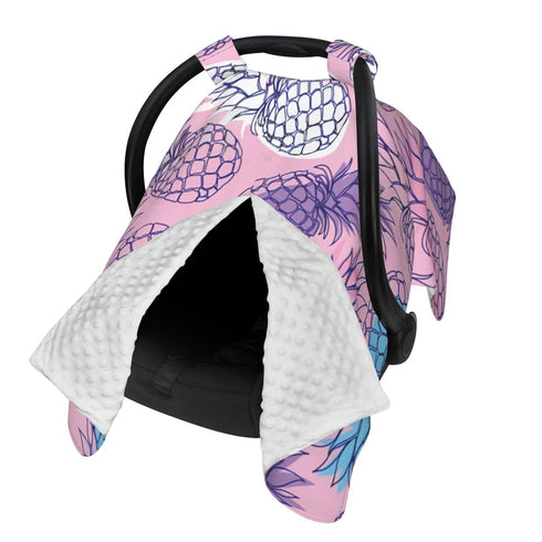 Hcpwzrf Hand Drawn Pineapple Fruits On Pink Baby Car Seat Cover & Nursing