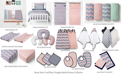 Cloths(Set 3) (Set 3 Bacati - Tribal/Aztec Cotton Muslin Fabric Hooded Towels/Wash of of Wash Cloths, Triangles