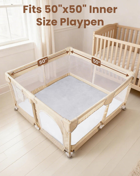 50x50 Tummy Thickened Baby Play Mat for Floor, Foam Playpen Mat, Easy to Wipe Clean, Non-Slip Bottom Time Mat, Easy