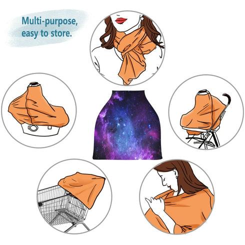 Bolaz Nursing Cover Universe Galaxy Nebula Space Breastfeeding Soft Carseat Canopy Multi Use for Baby Car Seat Covers