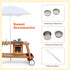 Playset Costzon Mud Kitchen with Removable Umbrella, Wooden Play Kitchen with Wheels, Sink, Accessories, Toddler