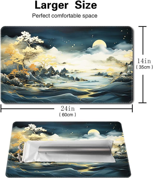 MTG Playmat 24x14in - Free Storage Bags, Non-Slip Backing, Ideal for Card Game Enthusiasts, Shadow Dragon