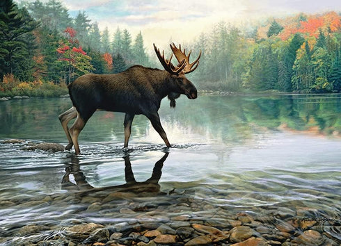 Cobble Hill 1000 Piece Puzzle - Moose Crossing, Sample Poster Included