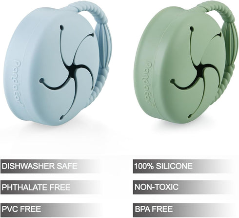 2 Pack 2 Pack PandaEar Baby Food Pouches & Snack Containers, Reusable Silicone Squeeze Pouches & Collapsible Toddler