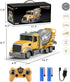 RC Cement Mixer Toy Truck for Boys, 6 Channel Remote Control Construction Toys with 2 Rechargeable Batteries