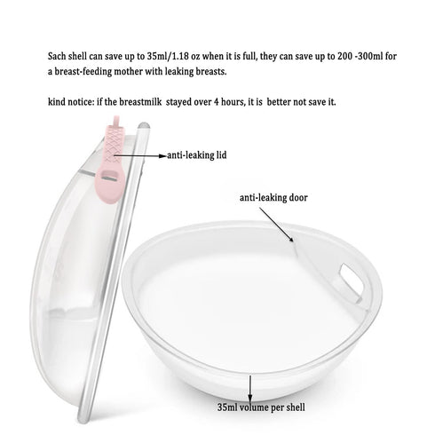 Breast Shells Milk Collector, with a Storage Organizer Box for Breastfeeding Nursing Mum, Collect Leaking