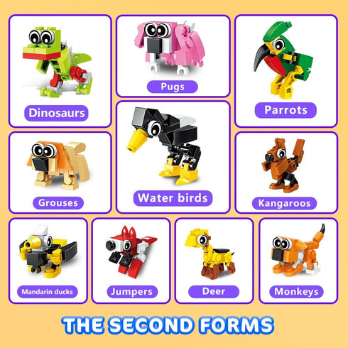 HOGOKIDS Party Favors for Kids, 30 Kinds of Animals Building Block Toy 20 Pack, Birthday Gift for Ages 4-12