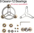 (12 Pure Brass Fidget Spinner Gears Linkage Fidget Gyro Toy Metal DIY Hand Spinner Spins Long Time EDC Focus Meditation