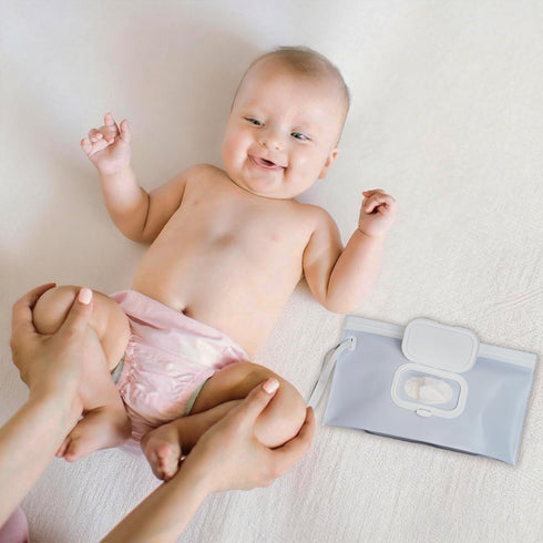 Babyvera 2 Pack, Baby Wipes Holder Wipes Container & Wet Wipes Dispenser, Travel Wipes Case Reusable Wipes Pouch