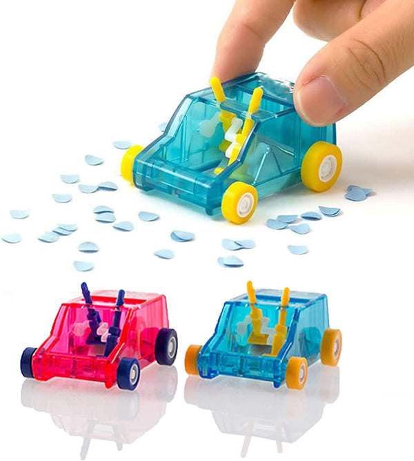 2 Pcs Mini Car Dust Cleaner - Cute Pencil Sweeper Trolley Gifts for Kids, Blue and Red