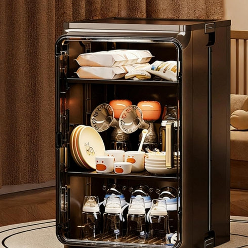 Triflice Baby Bottle Organizer and Drying Rack with Removable Shelves & Magnetic Door