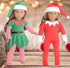 18 inch Christmas Doll Clothes, 18 inch Christmas Elf Clothing Costume Santa's Little Helper Outfits for 18 inch Doll (Dolls Not Included)