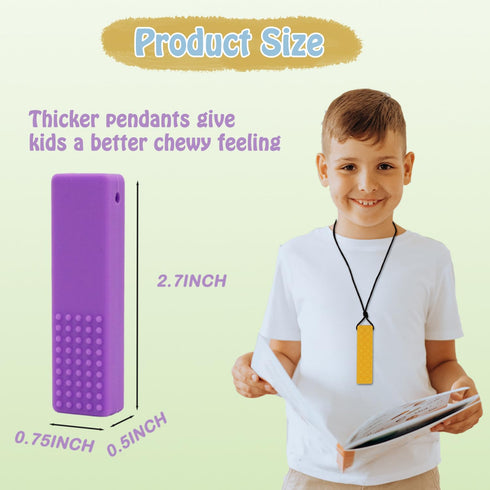 5PCS Chew Necklaces for Sensory Kids, Silicone Chewy Necklace for Boys and Girls with Autism, BPA Free