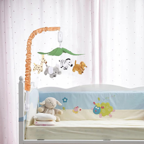 12 CLYMENE Safari Animals Baby Musical Crib Mobile - Jungle Animals Mobile for Crib with Lullabies for Baby Boys
