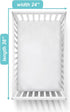 TL Care Supreme Mini Crib Sheet, 100% Natural Cotton Jersey Knit, White, 24" x 38", Soft Breathable