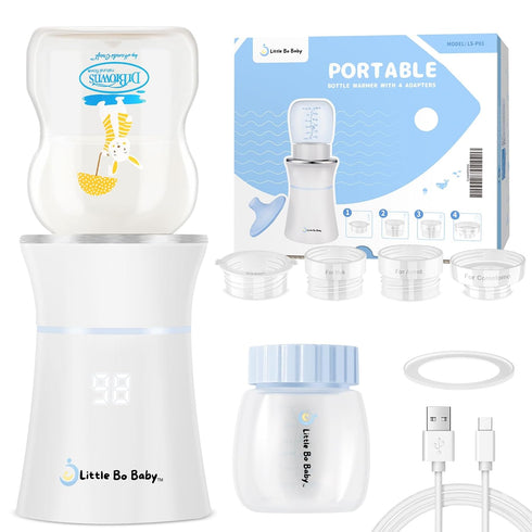 Portable Bottle Warmer Set, Little Bo Baby Portable Warmer with Baby Bottle