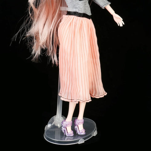QINGZHE 22Pcs 11 13 Inch Adjustable Doll Stands, Plastic Doll Display Holders, Clear Action Figure Stand, Toy Dolls