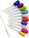 ieddet Colorful Eye Dropper, 10 PCs Silicone and Plastic Droppers with Bulb Tip,