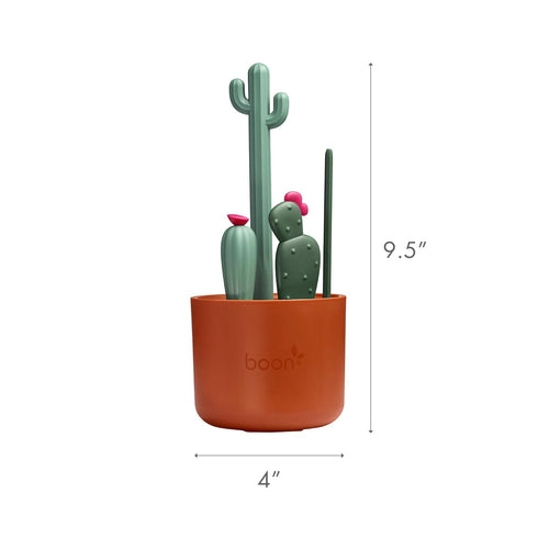 Set, 4 Set Boon Cacti Bottle Cleaning Brush Terracotta , Piece