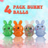 FauKait Essentials,4pcs Easter Basket Stuffers,Easter Basket Squishy Easter Bunny Stress Balls for Adults,Easter Stress