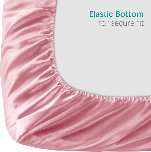 Hair,2 Pack Satin Mini Crib Sheets for Baby Ultra Soft Fitted Mini Crib Sheet for Baby, Machine Washable Grey & Pink