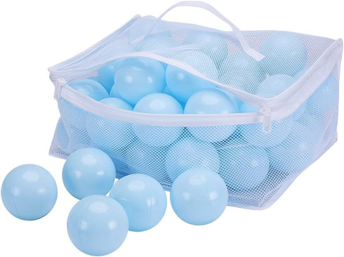 PlayMaty Ball Pit Balls, 2.75 inches, Plastic Phthalate & BPA Free, Crush Proof Stress Balls, Pack of 50 with Storage