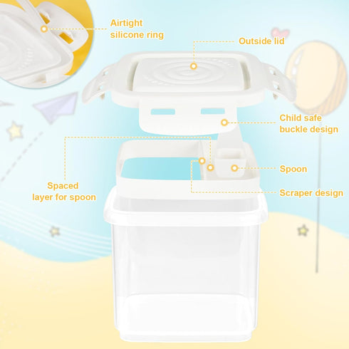 Accmor Formula Dispenser On The Go, Formula Container to Go, Portable Milk Powder Kids Snack Container with Scoop