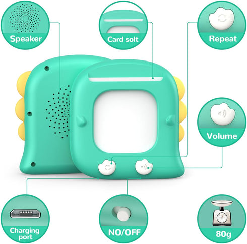 560 1-6, Kidzdo Talking Flashcards for Toddlers, English Sight Words Educational Toy, Pocket Speech Therapy Toys