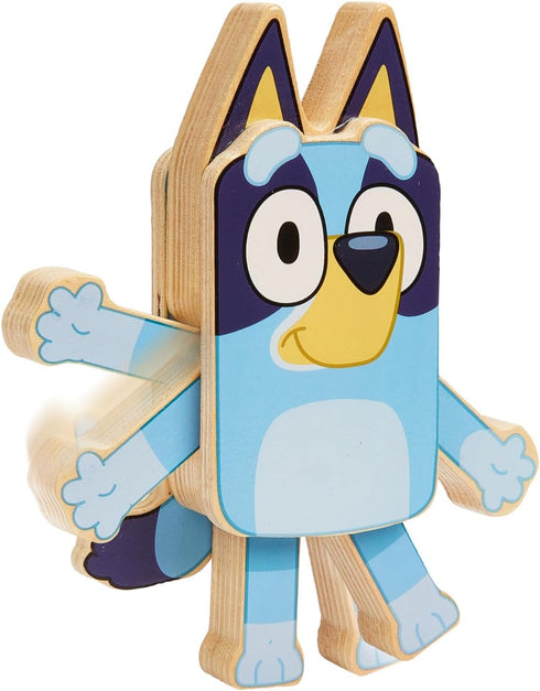 Bluey Wooden Character Figures – 4 Colorful Wooden Figures for Children 3 Years and Up