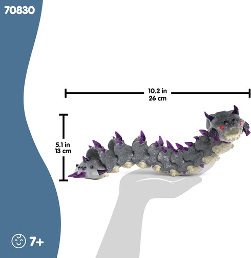 10 7+ 70830 schleich Eldrador Creatures - Shadow Worm Action Figure with Movable Body - Spiked Bug Monster Toy