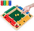 Shut The Box Dice Game for 1-4 Players - Traditional Wooden Pub Bar Board Game with 10 Numbers for Kids and Adults
