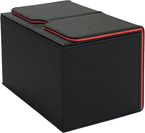 AEGIS GUARDIAN Card Deck Box with Dice Tray, Holds 150+ Sleeved Cards, Red Inner PU Leather