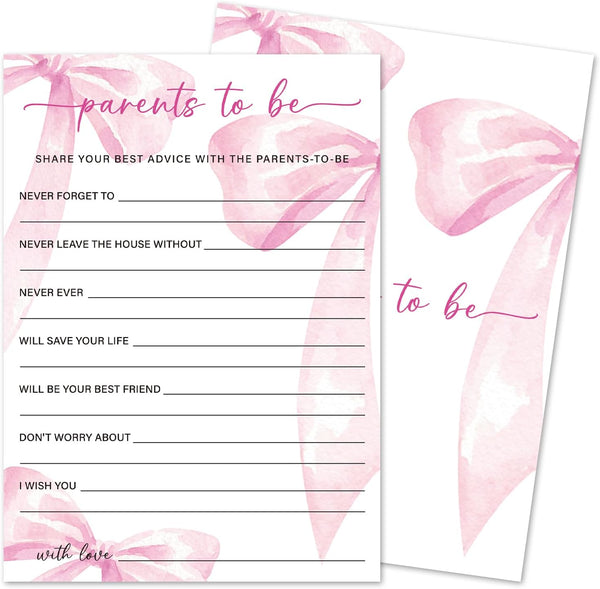 Parents to be Game Cards for Baby Shower Games Activity, 30 Pink