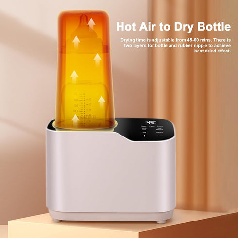 TOLUON 2-Min Portable Baby Bottle Warmer for Travel, Rectangular Waterless Heating - Electric Fast Milk Warmer