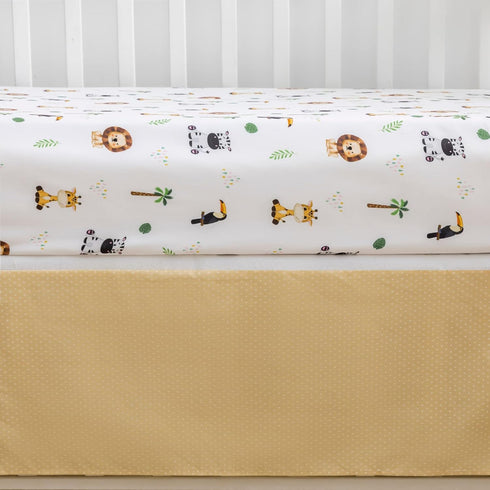 Set 3-Piece Set, Set Cokouchyi Safari Animal Crib Bedding for Baby Boys Girls, Baby Crib Bedding Standard Size Crib