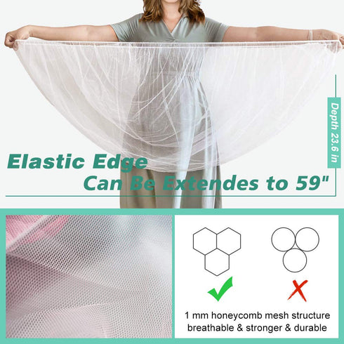 Durable Baby Stroller Mosquito Net (2 Pack) - Universal Elastic Edge Mesh Cover for Newborn Protection (Pink)