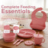 Happy Munchkins Set 9 Essentials-6+ Silicone Baby Feeding | PCS Baby Led Weaning Supplies Feeding Utensils | Divided